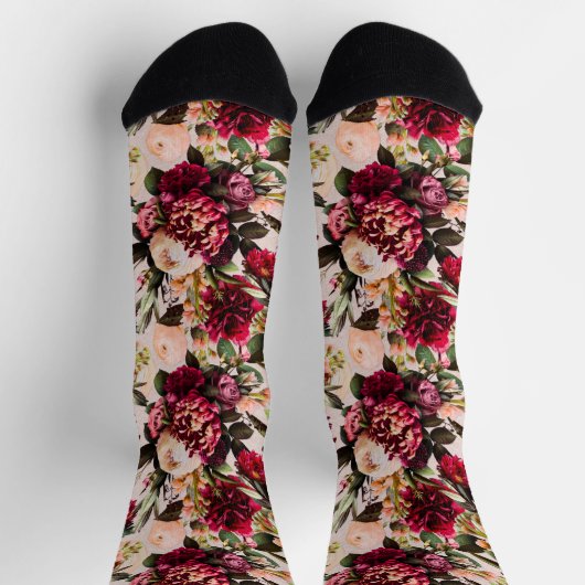 Chaussette Flore bourguignonne et floue (Haut)