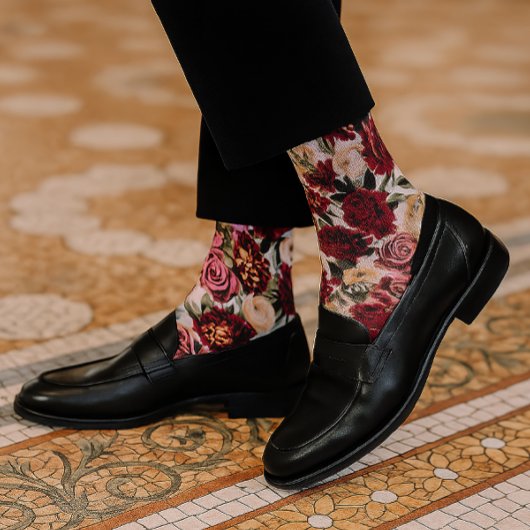 Chaussette Flore bourguignonne et floue