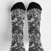 Chaussette Flore d'algues Art nouveau, noir et blanc (Haut)