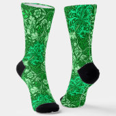 Chaussette Flore d'algues Art nouveau, vert émeraude (Angulaire)