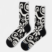 Chaussette Flore noir blanc & Fleurs Fleurs Fleurs Fleurs Fle (Gauche)