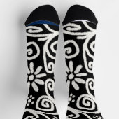 Chaussette Flore noir blanc & Fleurs Fleurs Fleurs Fleurs Fle (Haut)