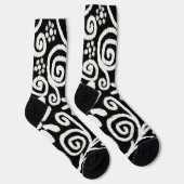 Chaussette Flore noir blanc & Fleurs Fleurs Fleurs Fleurs Fle (Droite)