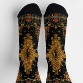 Chaussette Flore noire et or tombée (Haut)