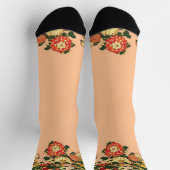 Chaussette Flower Border, mandarin orange et or (Haut)