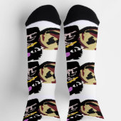 Chaussette Fluffy Black Cat Jack o Lantern fun  (Haut)