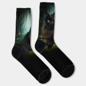 Chaussette Fluffy Chat noir en Misty Woods (Droite)