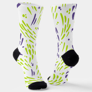 Chaussette Flux de chaux vert et pourpre