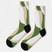 Chaussette Flux et reflux 4 - Blanc, sable et vert palme (Gauche)