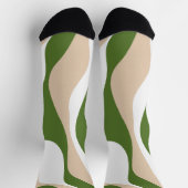 Chaussette Flux et reflux 4 - Blanc, sable et vert palme (Haut)