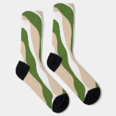 Chaussette Flux et reflux 4 - Blanc, sable et vert palme (Droite)