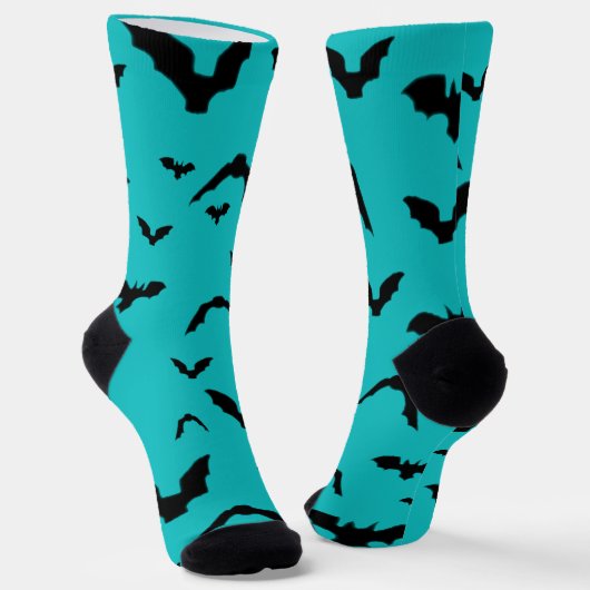 Chaussette Flying Bats on Teal (Angulaire)
