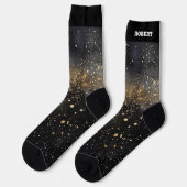 Chaussette Fond noir et or scintillant (Gauche)