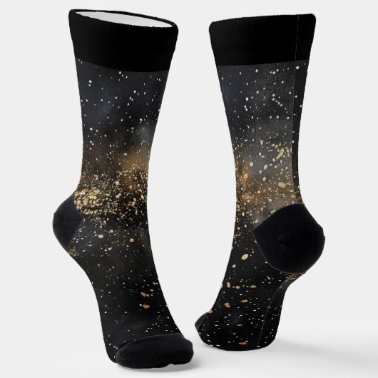 Chaussette Fond noir et or scintillant (Angulaire)