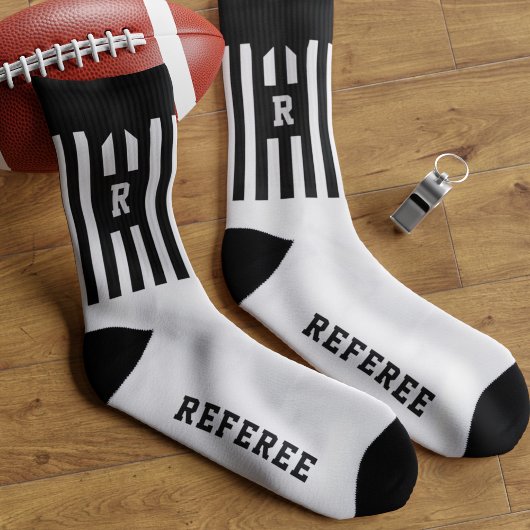 Chaussette Football arbitre Chaussettes rayées noir et blanc