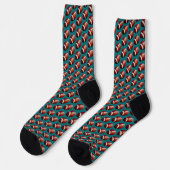 Chaussette Football Fanatic Sports Pattern Teal Background (Gauche)