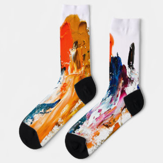 Chaussette Formes Abstraites Nées de la Palette d'un Artiste