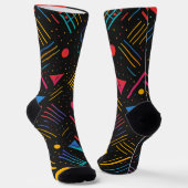 Chaussette Formes géométriques, lignes, points en couleurs vi (Angulaire)