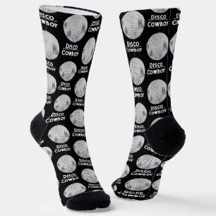Chaussette Fou Disco Balle Disco Cowboy Célibataire