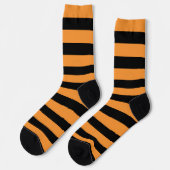 Chaussette Fou Noir Et Orange Gratté (Gauche)
