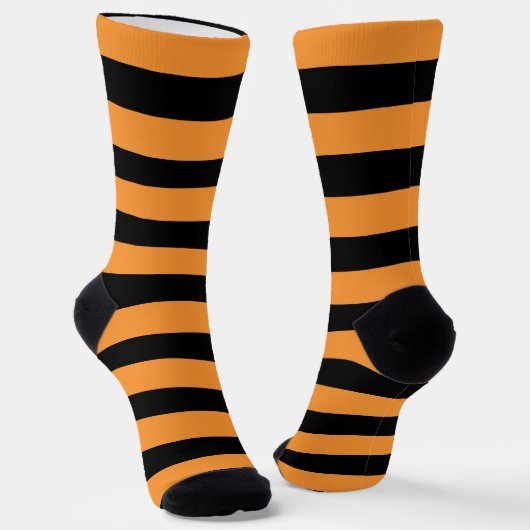 Chaussette Fou Noir Et Orange Gratté (Angulaire)