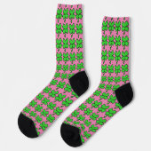 Chaussette Four Leaf Clovers St. Patrick's Day Lucky Pink (Gauche)