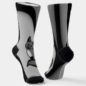 Chaussette Fox Design d'art moderne en argent (Angulaire)