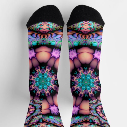 Chaussette Fractal Mandala Floral Psychedelic (Haut)