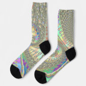 Chaussette Fractale numérique abstraite spirale colorée brill (Gauche)