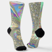 Chaussette Fractale numérique abstraite spirale colorée brill (Angulaire)
