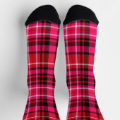 Chaussette Fraise Plaid Rouge rose et blanc (Haut)