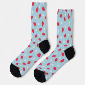 Chaussette Fraises d'été (grande échelle) Bleu (Gauche)