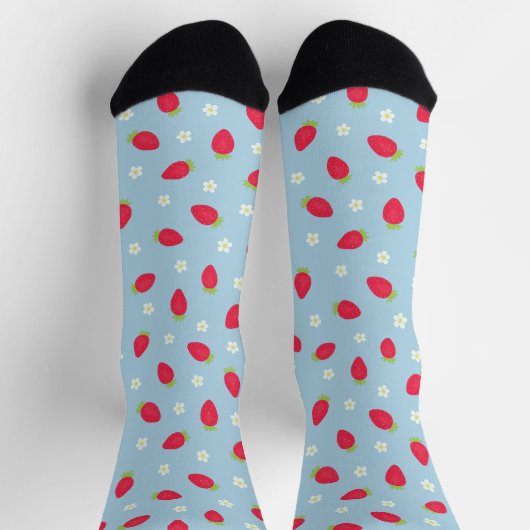 Chaussette Fraises d'été (grande échelle) Bleu (Haut)