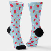 Chaussette Fraises d'été (grande échelle) Bleu (Angulaire)