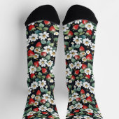 Chaussette Framboises Rouges Et Fleurs Blanches Berry Patch (Haut)