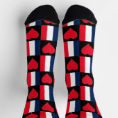 Chaussette France Motif du coeur du drapeau (Haut)