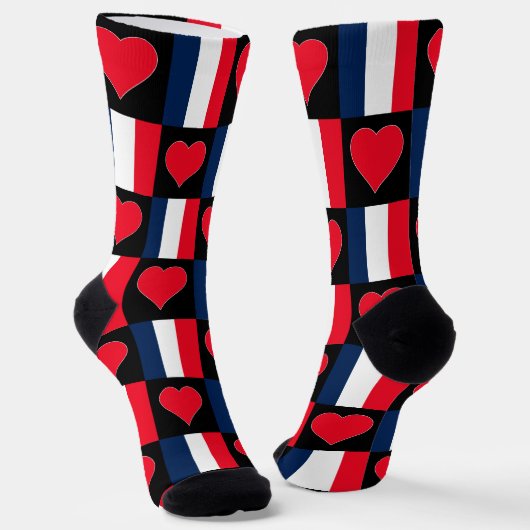 Chaussette France Motif du coeur du drapeau (Angulaire)