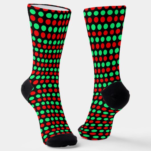 Chaussette Frappe verte et rouge de Noël en noir (Angulaire)
