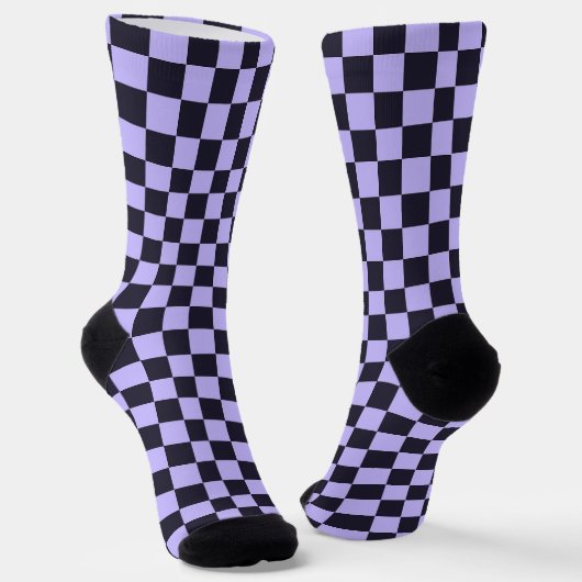 Chaussette French lilac checkerboard pattern (Angulaire)