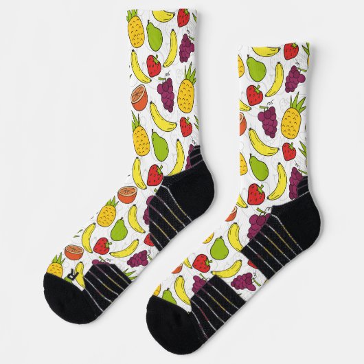 Chaussette Fruit motif transparent | motif de surface de frui (Gauche)