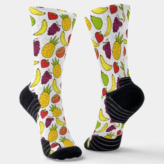 Chaussette Fruit motif transparent | motif de surface de frui (Angulaire)
