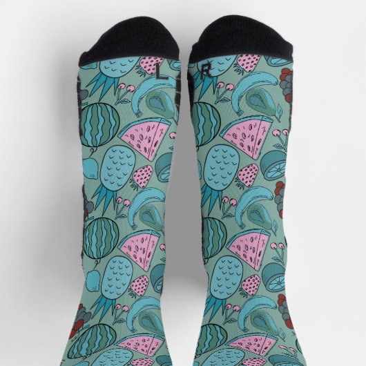 Chaussette Fruit motif transparent | motif de surface de frui (Haut)