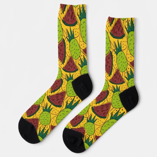 Chaussette Fruit motif transparent | motif de surface de frui (Gauche)