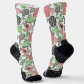 Chaussette Fruit motif transparent | motif de surface de frui (Angulaire)