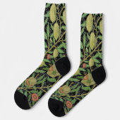 Chaussette Fruits de grenade foncée de William Morris (Gauche)