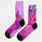 Chaussette Fuchsia Élégant et Hydrangea Limelight Bleu Foncé (Gauche)