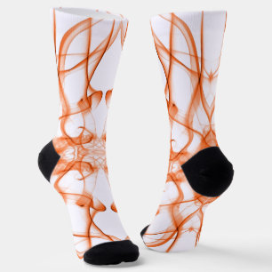Chaussette Fumée orange symétrique minimaliste blanc