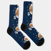 Chaussette Fun Cat Photo Marine Blue Tropical Hawaiian (Droite)