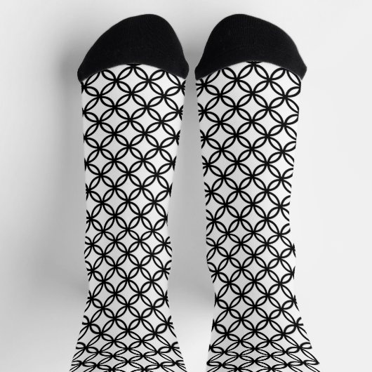 Chaussette Fun Cercle Noir Art Crazy Chaussettes (Haut)