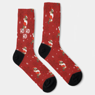 Chaussette Fun Chien Santa Claus Motif Rouge Noël